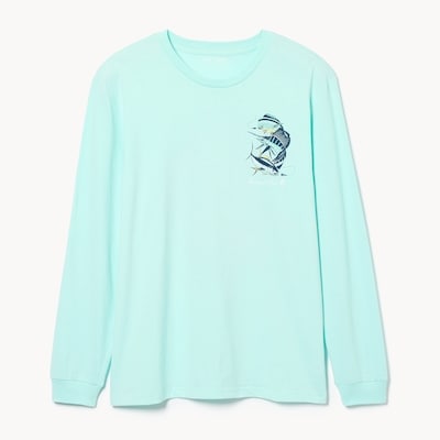 Haut imprimé à manches longues Banzai Joe, hommes - Bleu Pâle