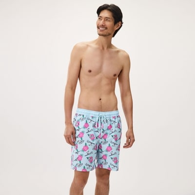 Men's Peanuts Snoopy Swim Short - Light Blue