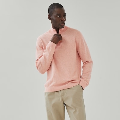 Men's Essential Quarter-Zip Sweater - Coral Mix