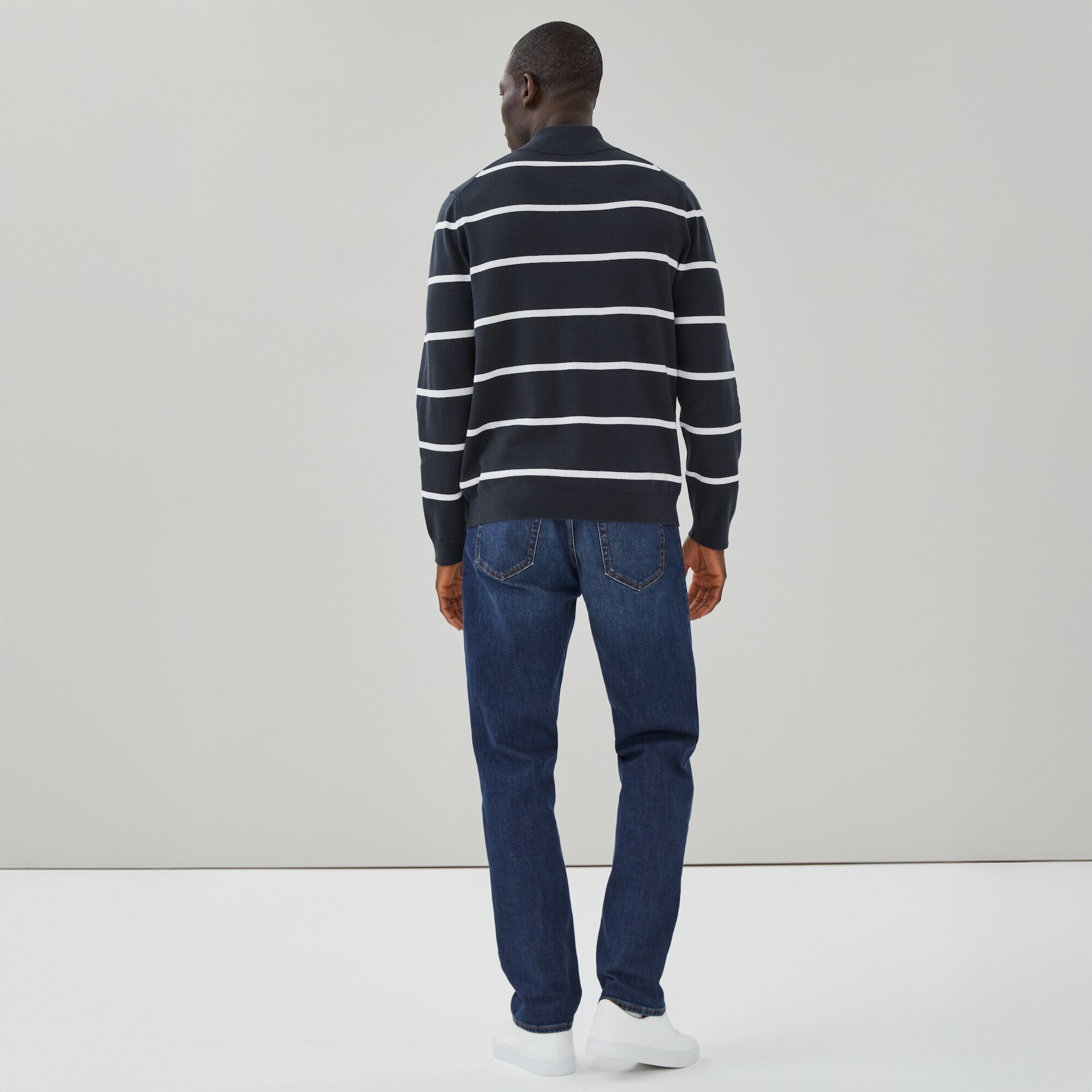 Men's Essential Striped Quarter-Zip Sweater