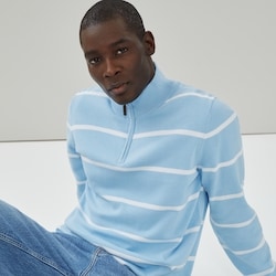 Joe Fresh Men's Essential Striped Quarter-Zip Sweater 1 ea, $39.00/1ea