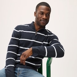Joe Fresh Men's Essential Striped Quarter-Zip Sweater 1 ea, $39.00/1ea