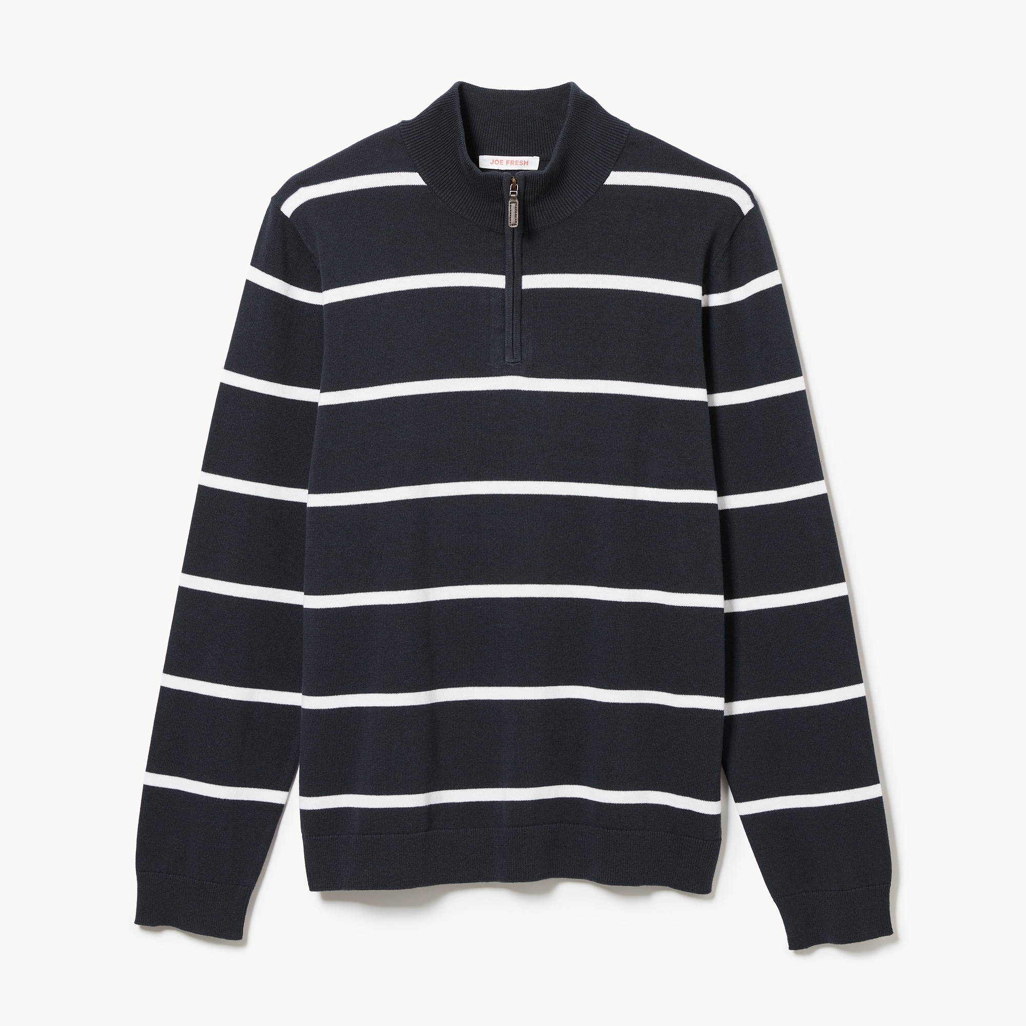 Men's Essential Striped Quarter-Zip Sweater