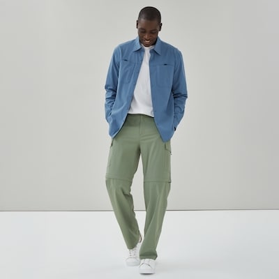 Chemise cargo souple indéchirable pour hommes - Bleu Cendré