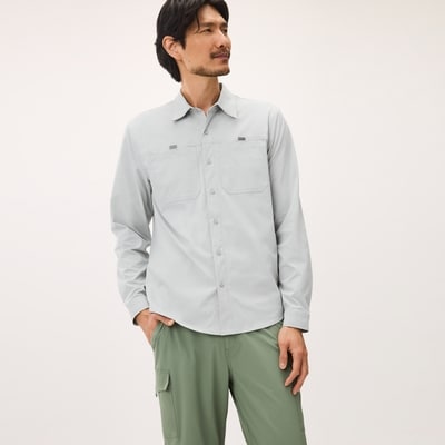 Chemise cargo souple indéchirable pour hommes - Gris