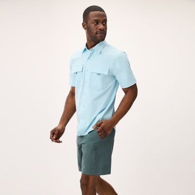 Chemise cargo souple indéchirable pour hommes - Bleu Pâle