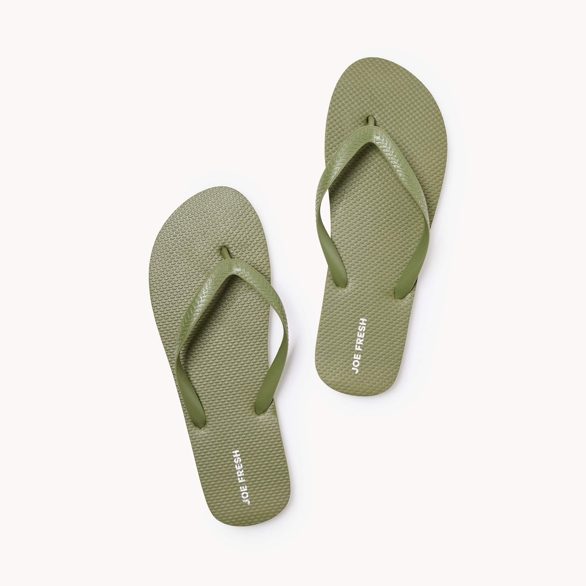 Men's Solid Flip Flops in Olive from Joe Fresh