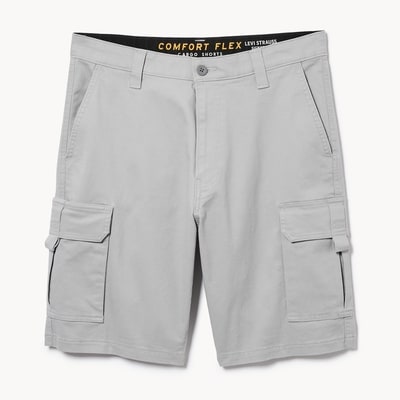 Men's Flex Plaid Cargo Short in Grey Sand from Joe Fresh