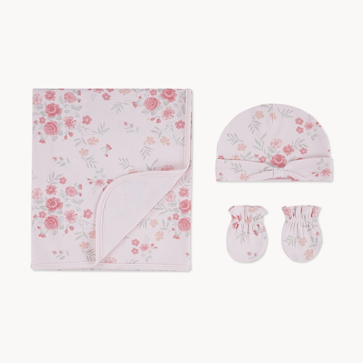 Newborn Huggies Blanket Set - Light Pink