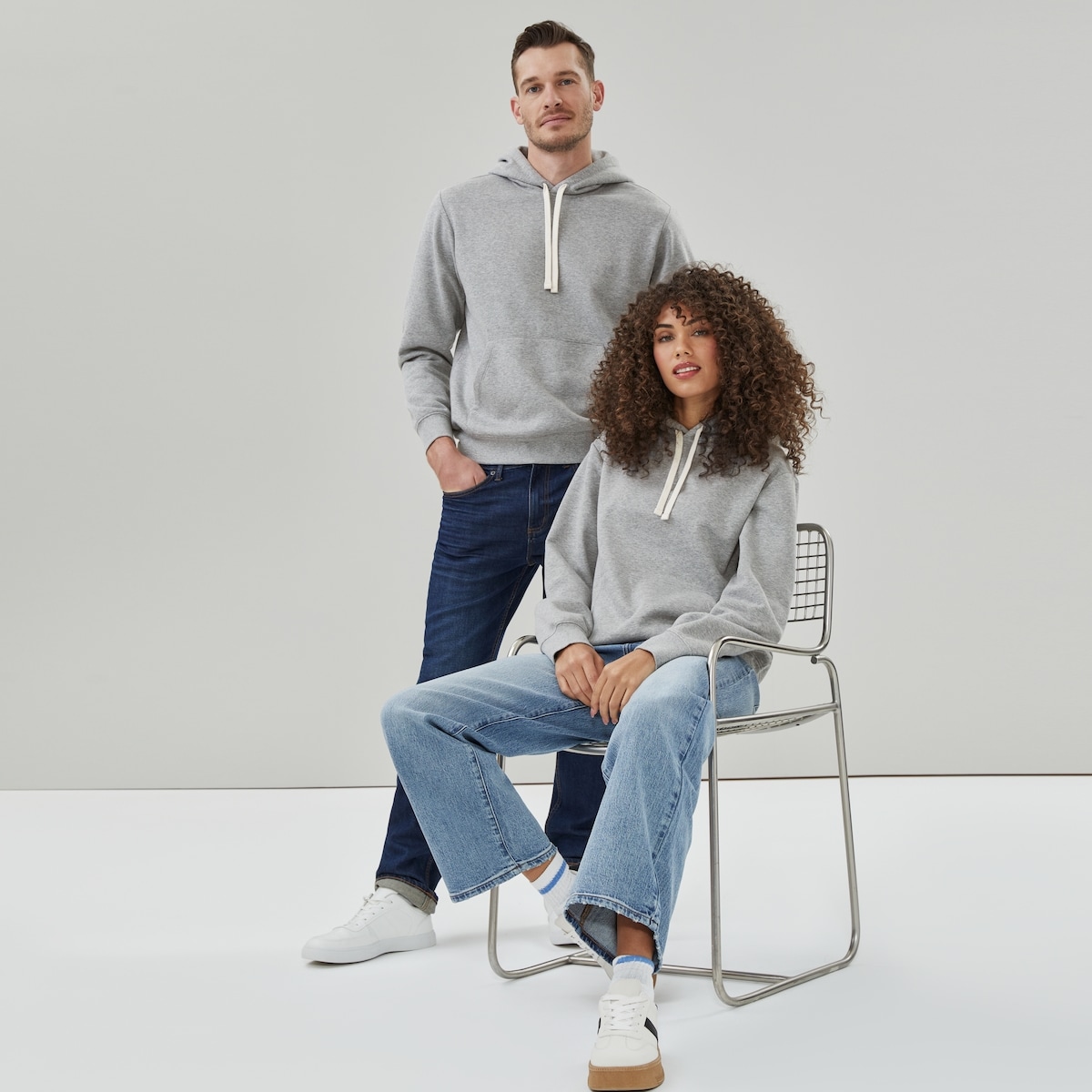 Adult Active Fleece Hoodie - Light Grey Mix