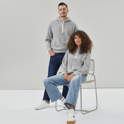 Chandail à capuchon sport en molleton pour adultes - Mélange De Gris Pâle