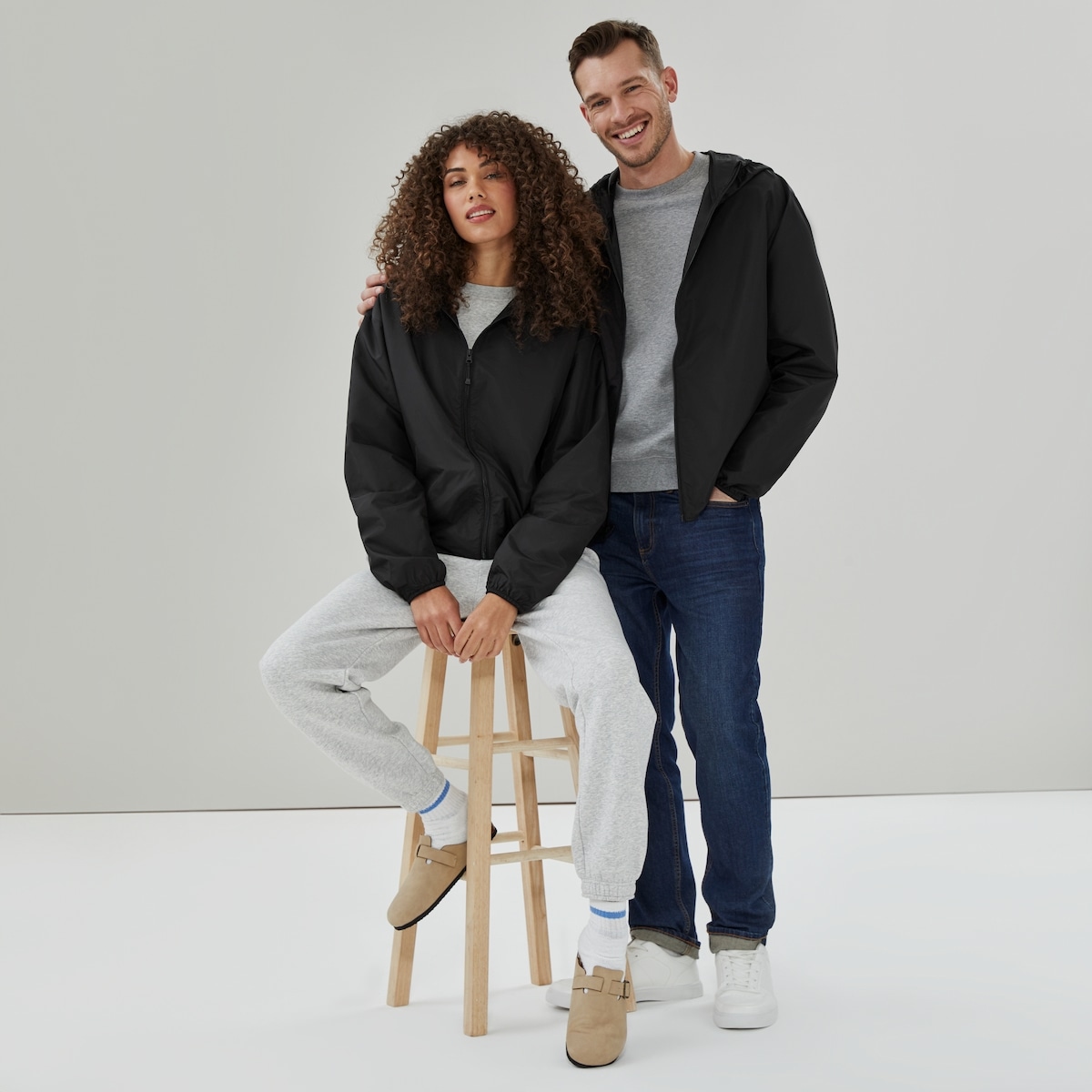 Adult Packable Windbreaker - Black