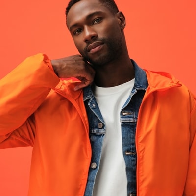 Adult Packable Windbreaker - Orange
