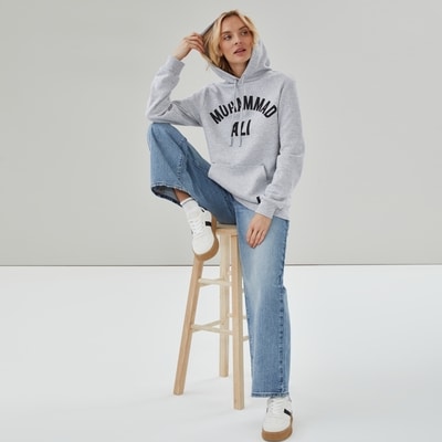 Adult Muhammad Ali Hoodie - Light Grey Mix