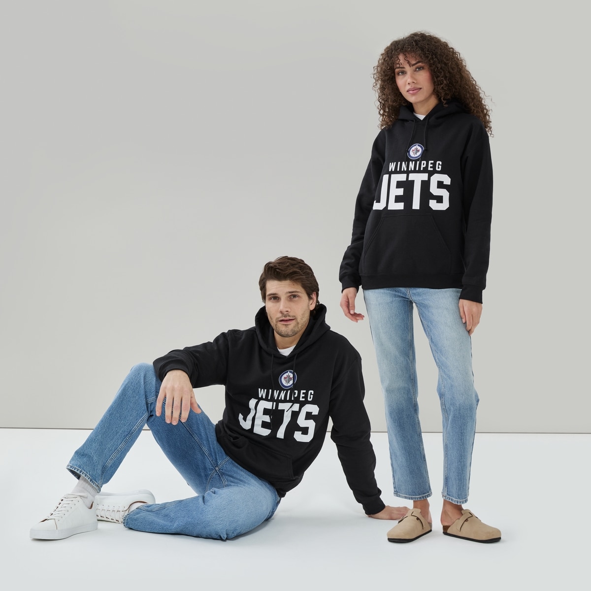 Haut capuchon LNH Jets de Winnipeg pour adultes - Noir