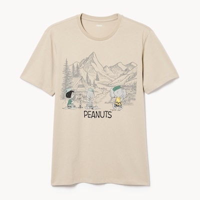 Adult Peanuts Graphic T-Shirt - Light Beige