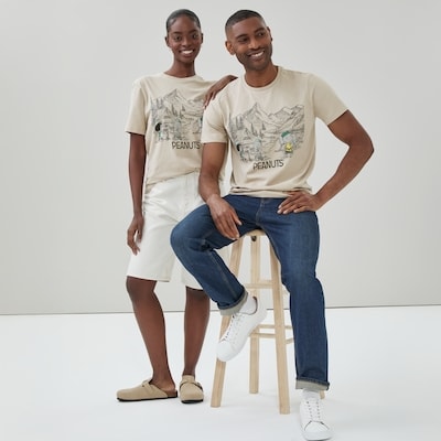 Adult Peanuts Graphic T-Shirt - Light Beige