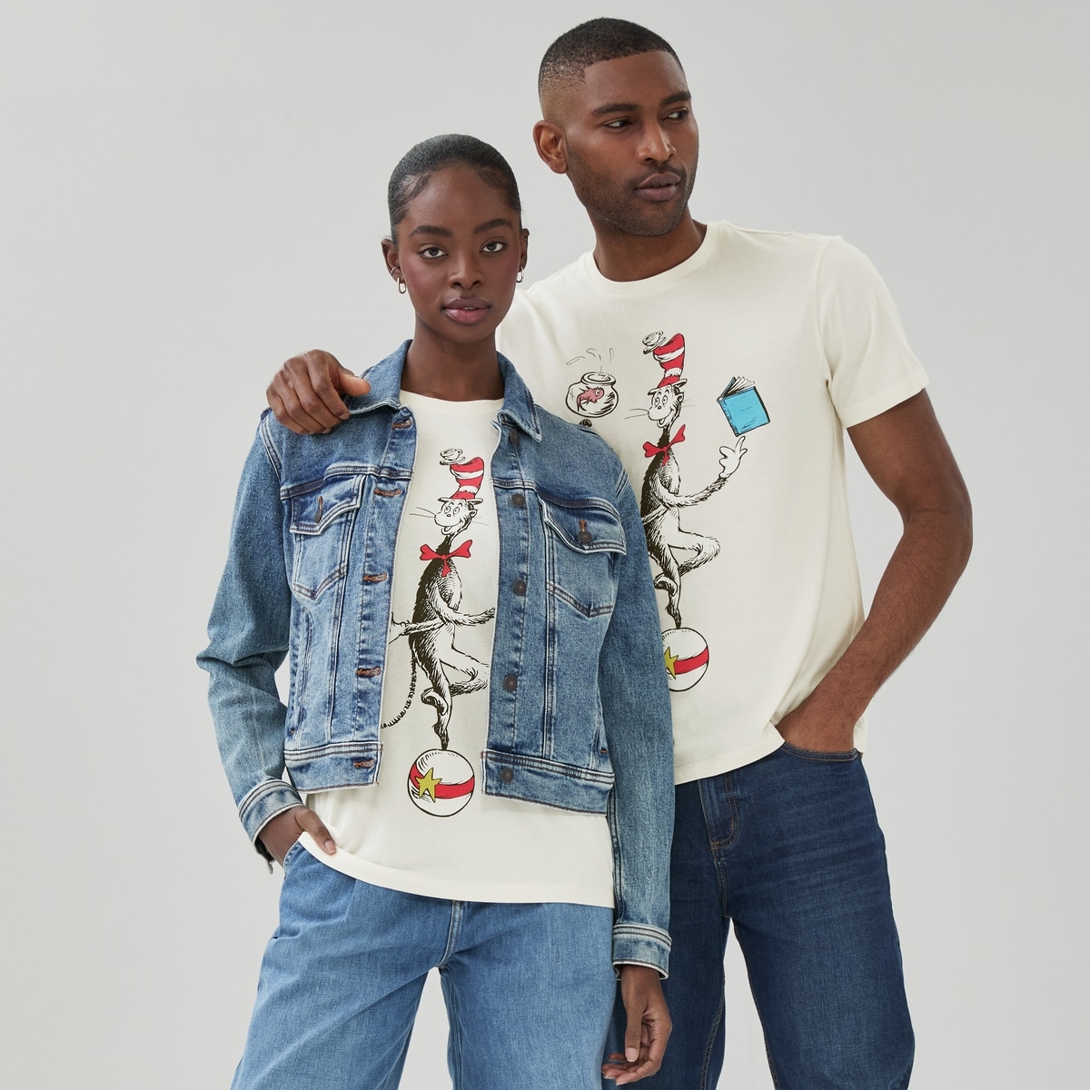 T-shirt imprim DrSeuss Chat chapeaut, adultes