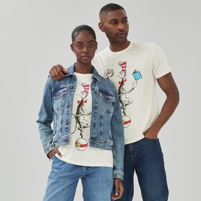 Joe Fresh T-shirt imprimé Dr Seuss Chat chapeauté, adultes 1 ea, 25,00 $/1ch