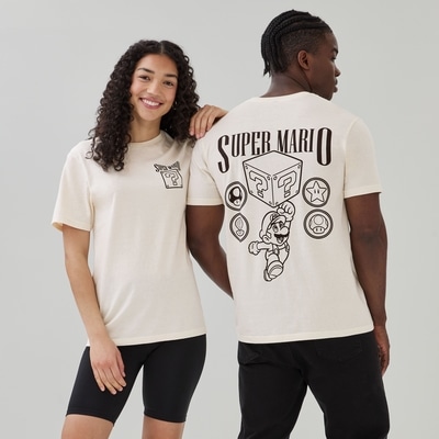 Adult Nintendo Super Mario T-Shirt - Off White