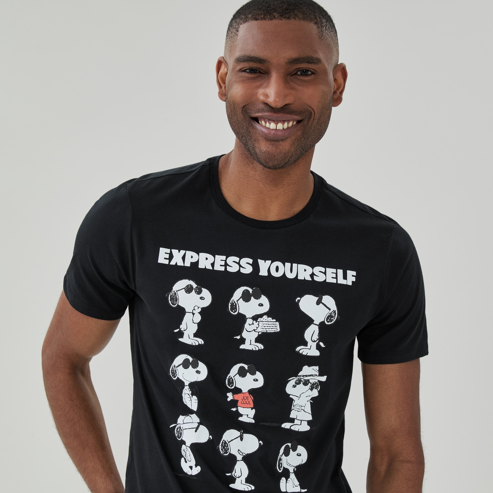 Adult Peanuts Graphic T-Shirt in Black from Joe Fresh