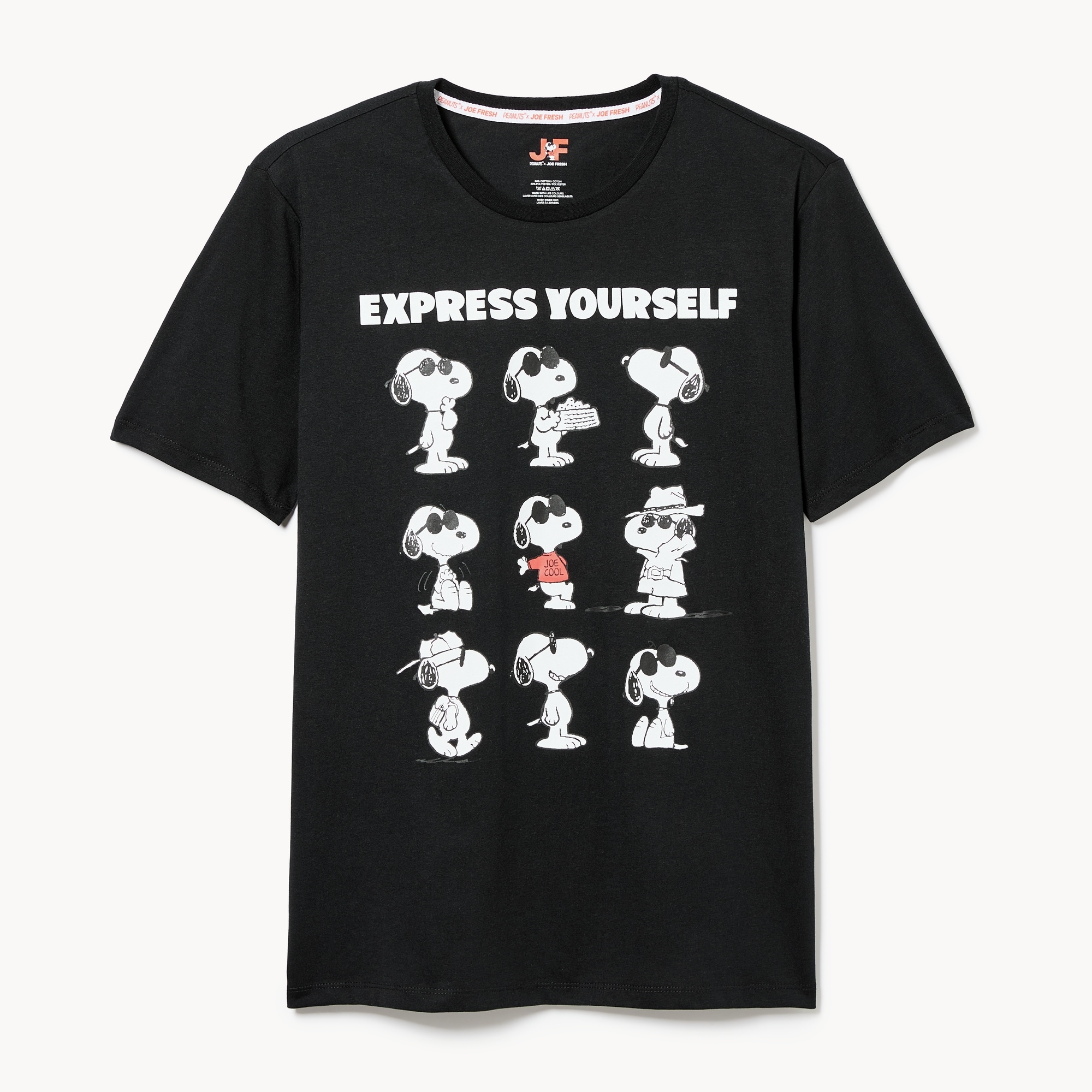 Adult Peanuts Graphic T-Shirt in Black from Joe Fresh