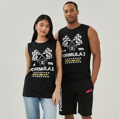 Adult Formula 1 Graphic Muscle Tank Top - Black