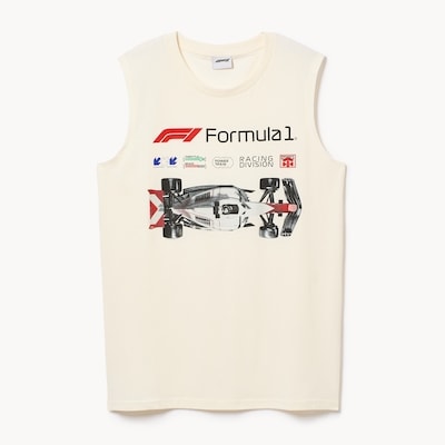 Débardeur imprimé Formule 1 pour adultes - Crème
