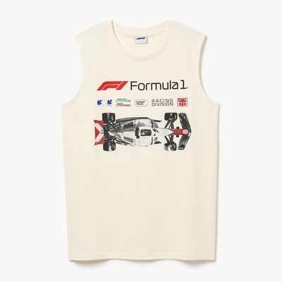 Débardeur imprimé Formule 1 pour adultes - Crème