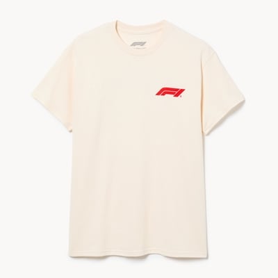 T-shirt imprimé Formule 1 pour adultes - Crème