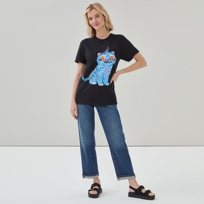 T-shirt Tigre Derpy K-Pop Demon Hunters, adultes - Noir