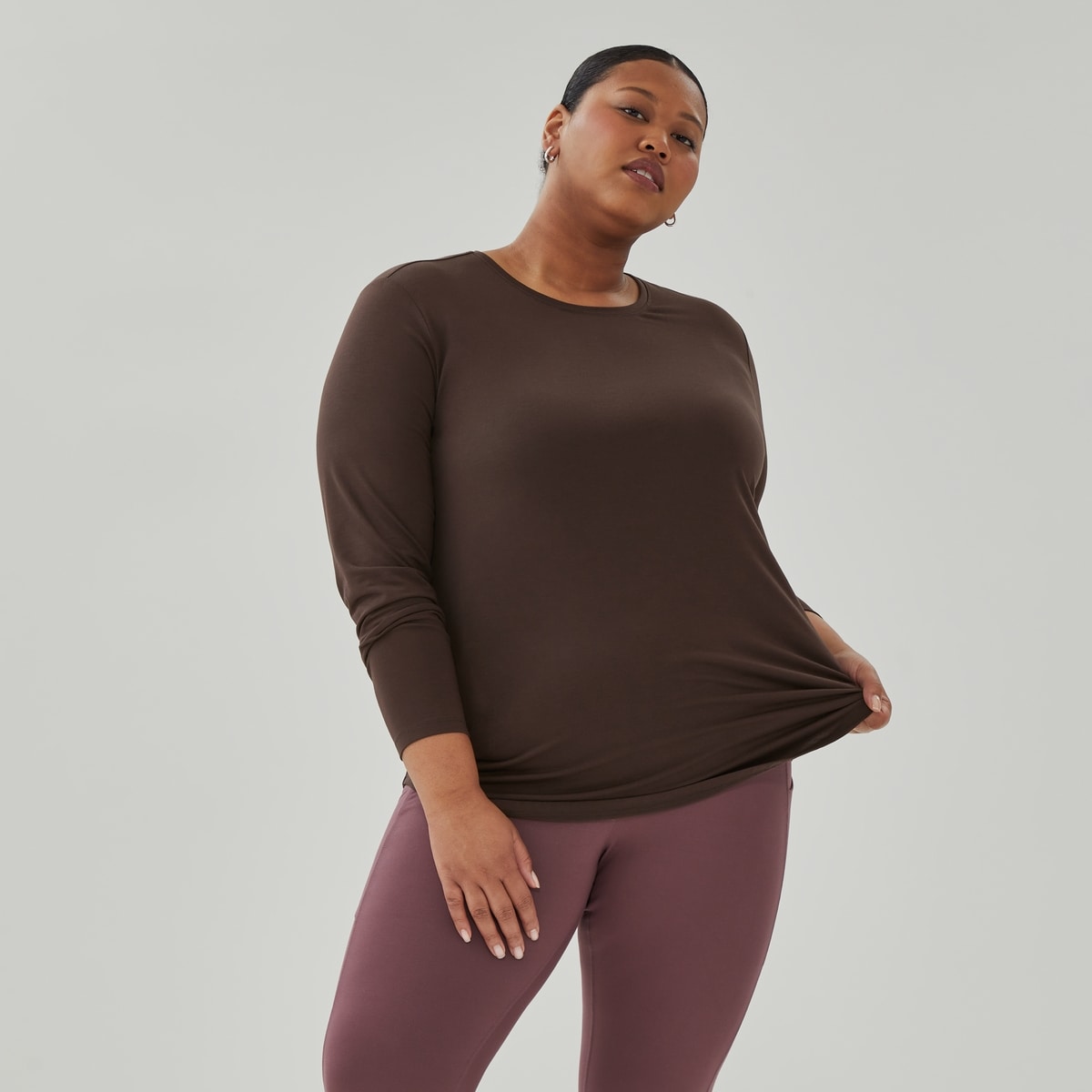 Women+ Active Moisture-Wicking Long Sleeve - Dark Brown