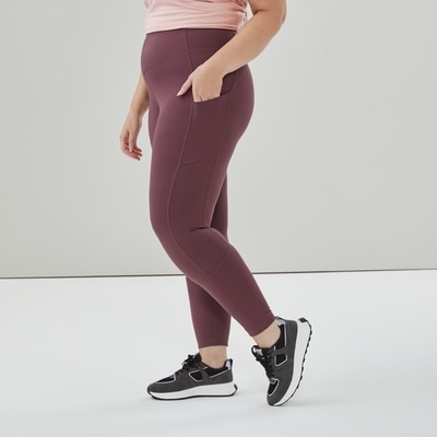 Legging sport court dynamique Femmes+ - Bourgogne Pâle