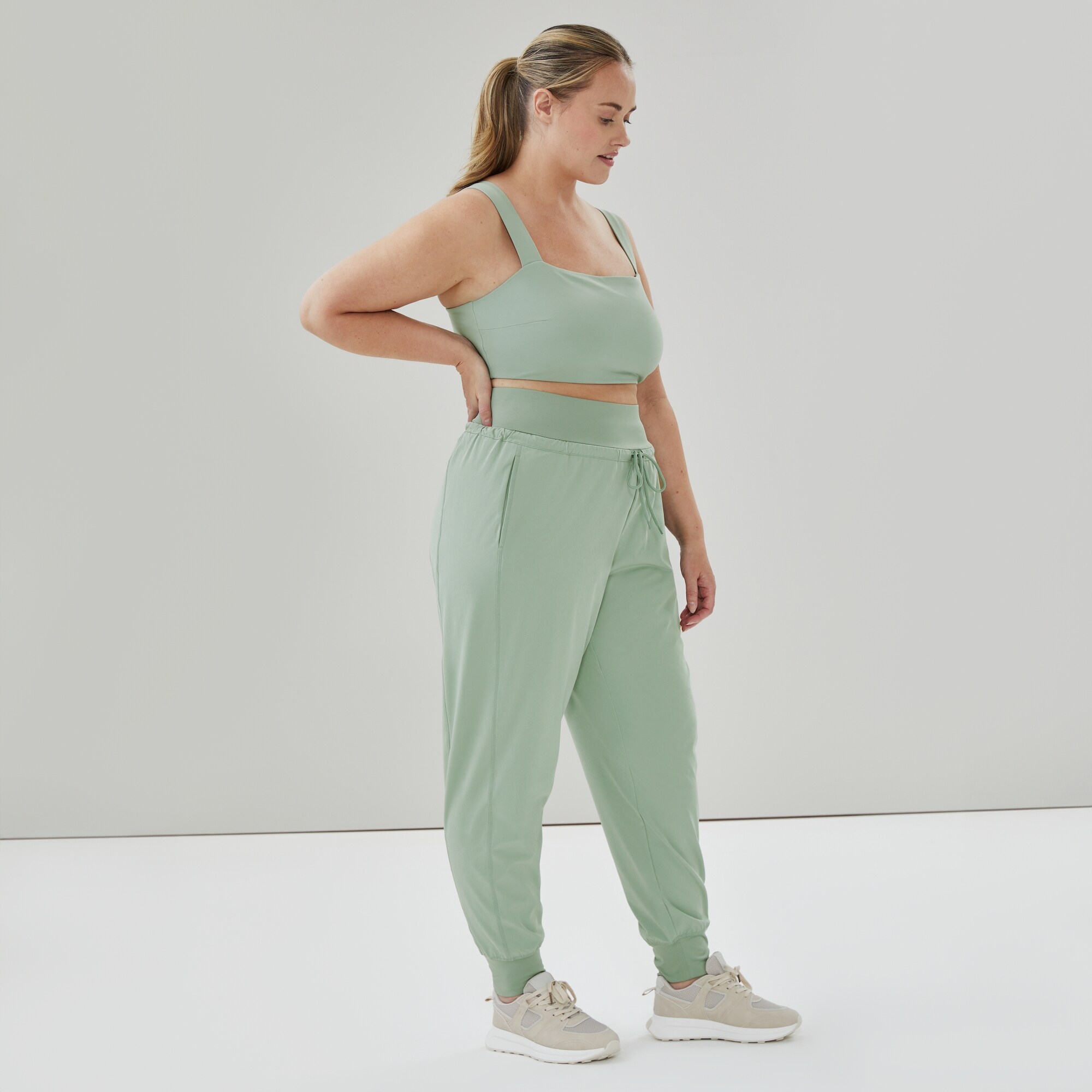 Pantalon de jogging sport à taille haute Femmes+