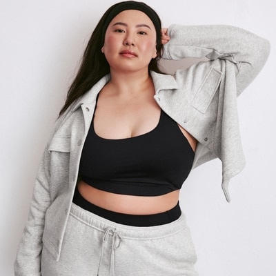 Women+ CozyFleece Bomber Jacket - Grey Mix