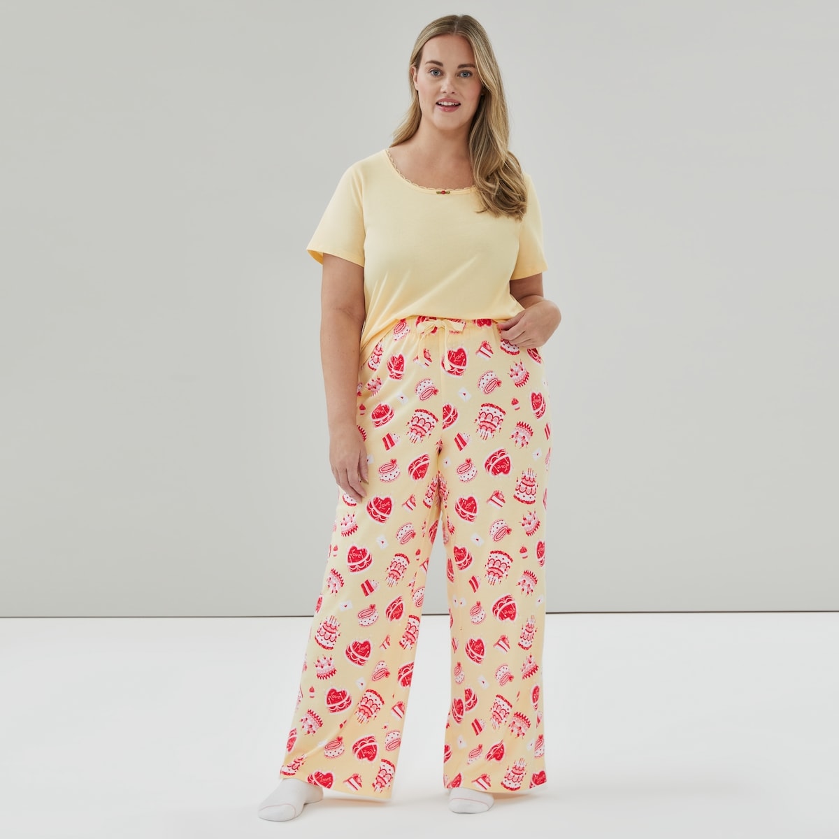 Women+ Printed Sleep Pant - Light Yellow