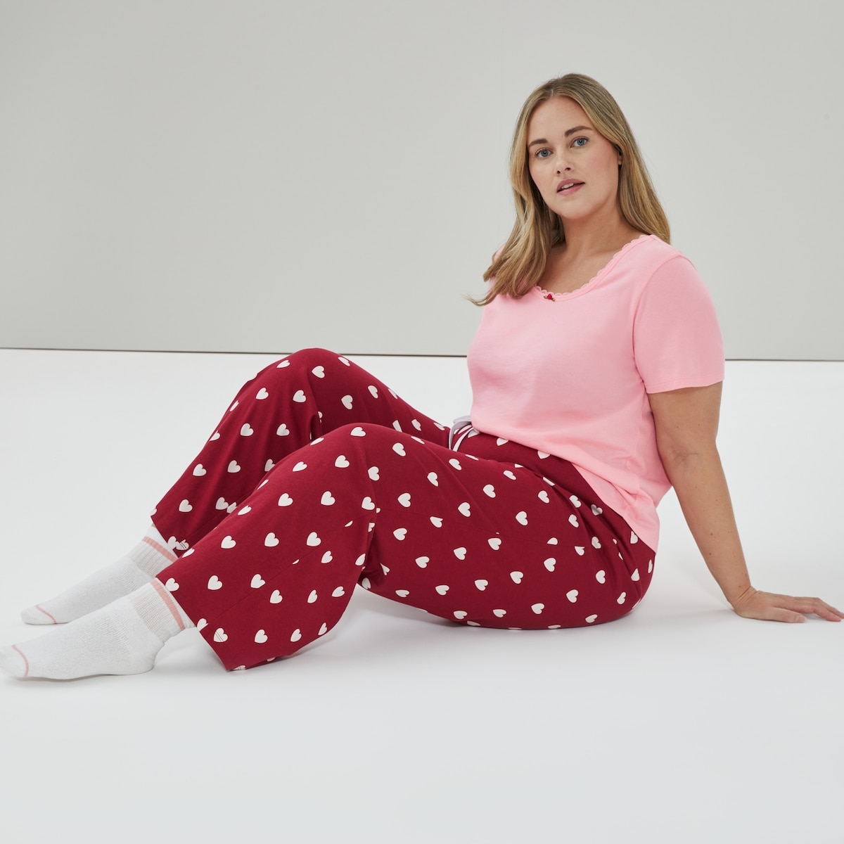 Women+ Printed Sleep Pant - Maroon