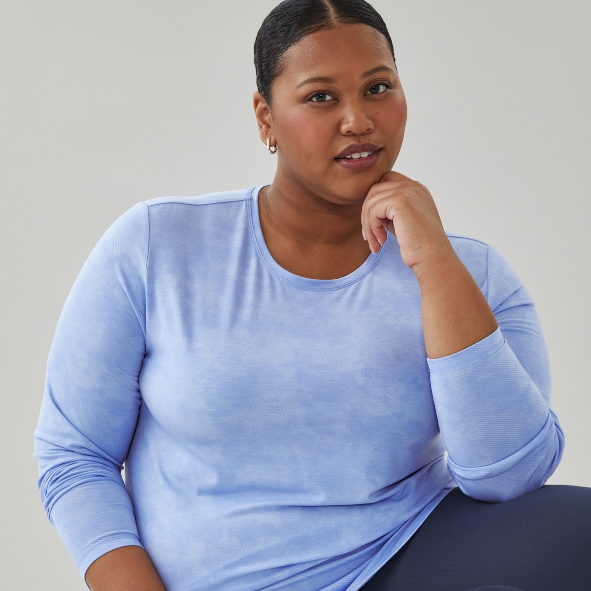 Haut sport  manches longues vacuant lhumidit - Bleu