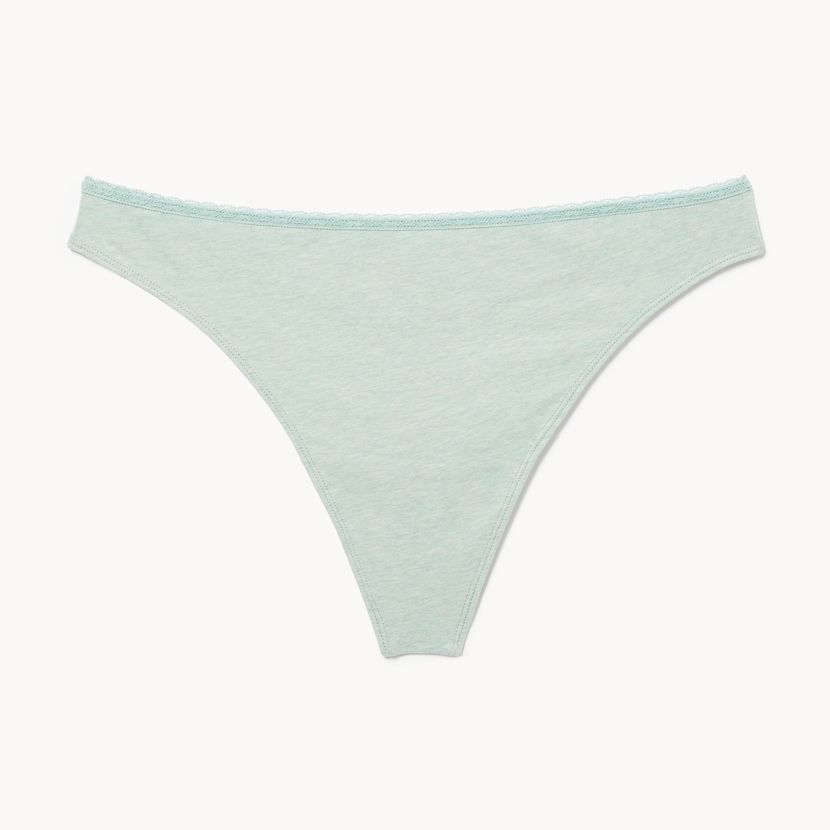 Women+ Lace Trim Thong - Dusty Green