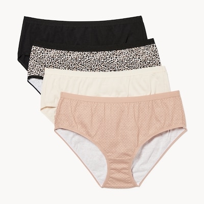 Ens. de 4 culottes en coton biologique Femmes+ - Noir