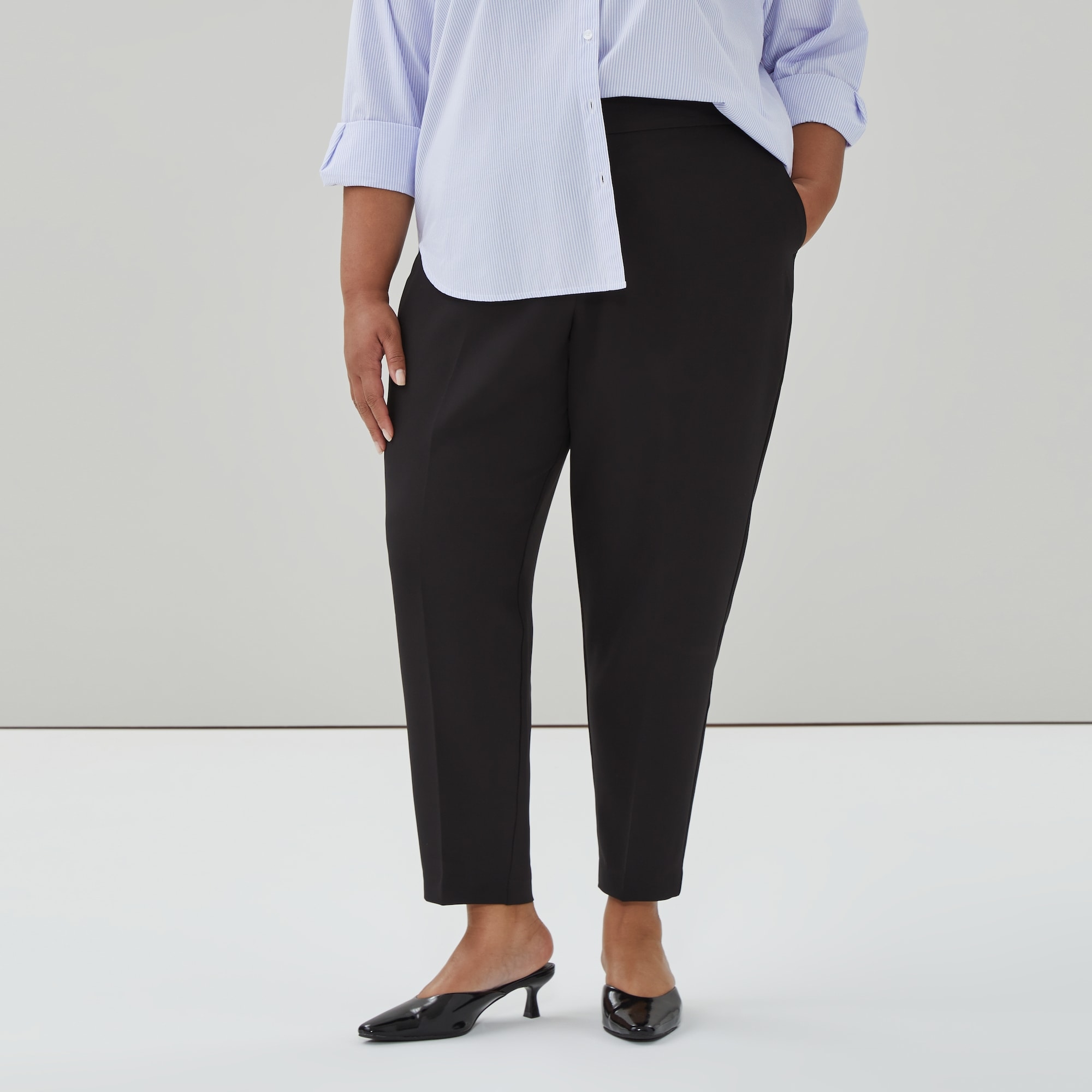 Women+ Slim Fit Trouser in JF Black from Joe Fresh