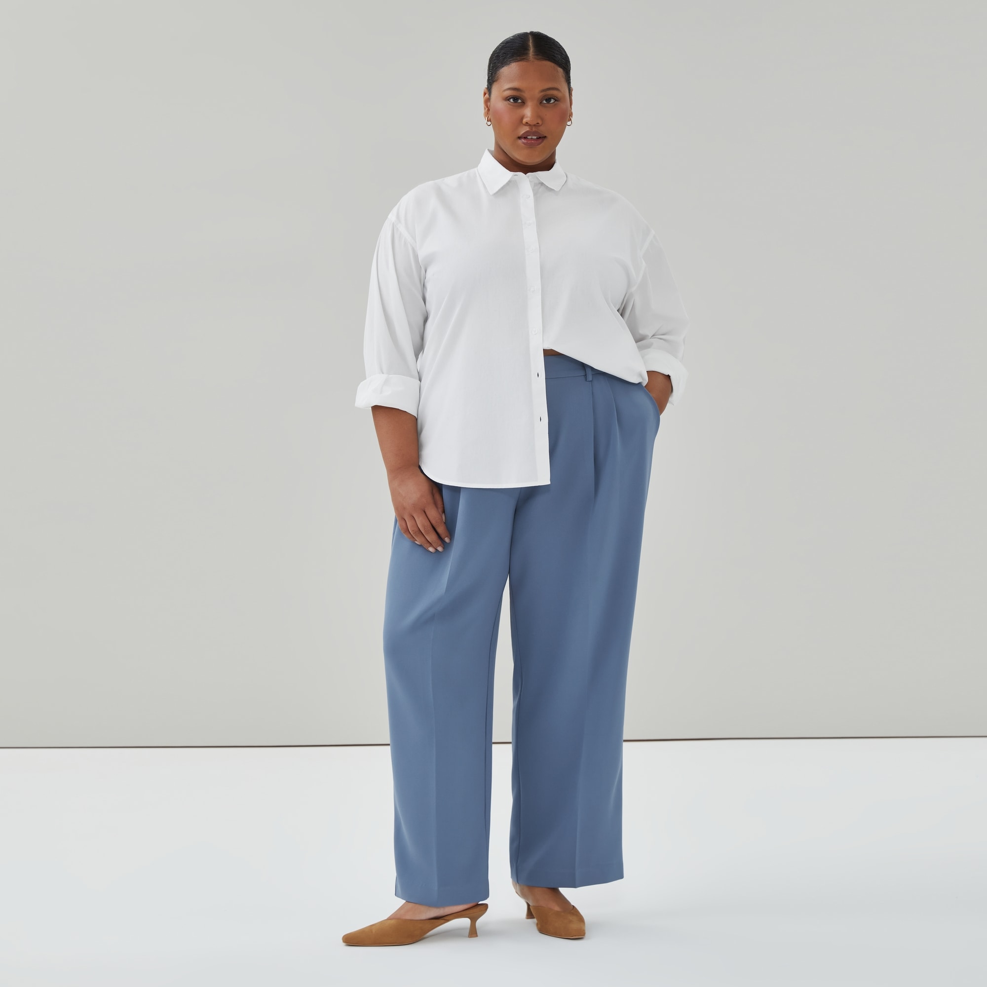 Women+ Wide Leg Pleated Trouser