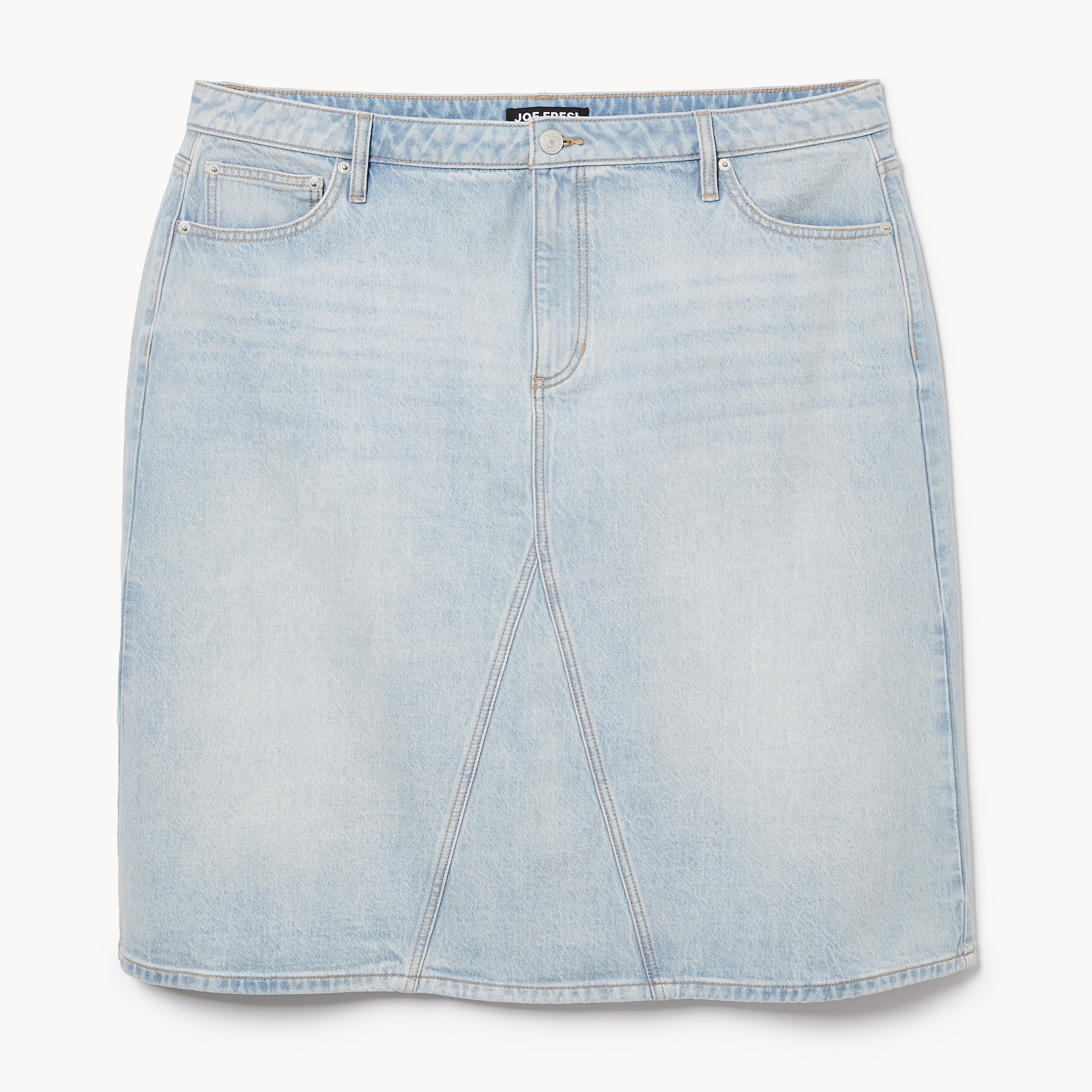 Jupe midi en denim délavé clair Femmes+
