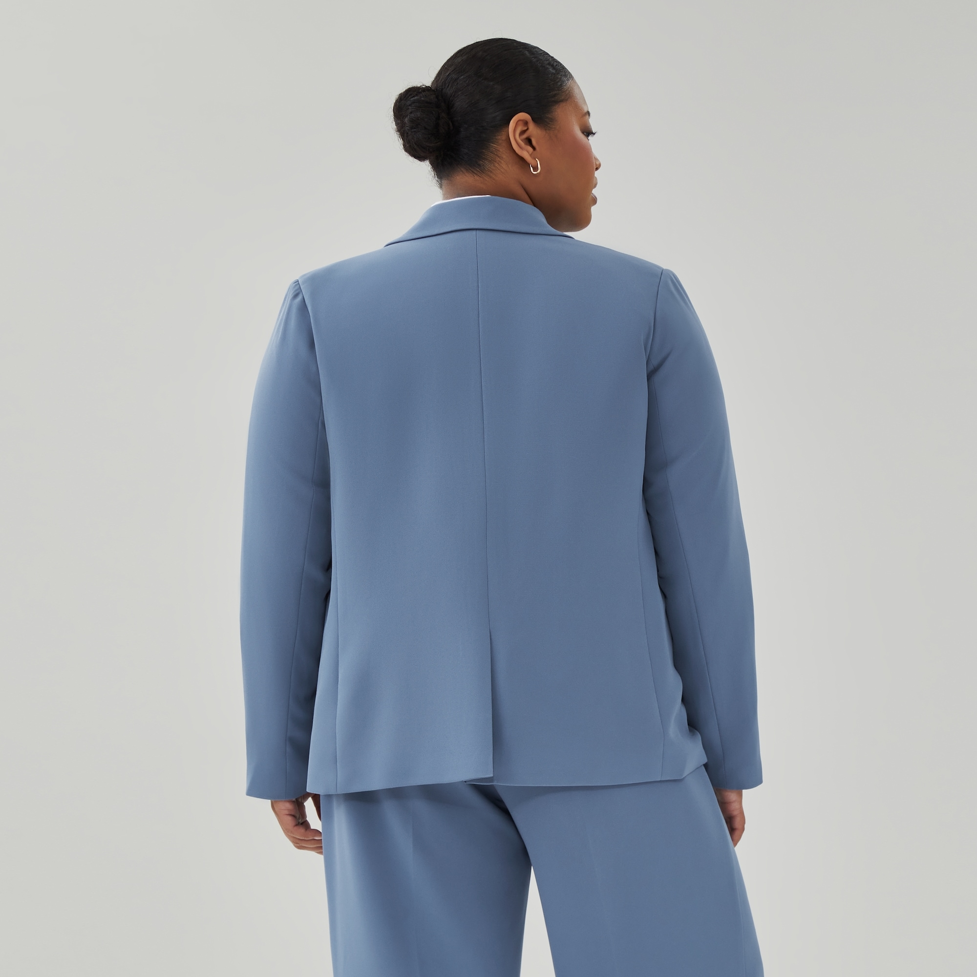 Women+ Relaxed Blazer in Dusty Blue from Joe Fresh