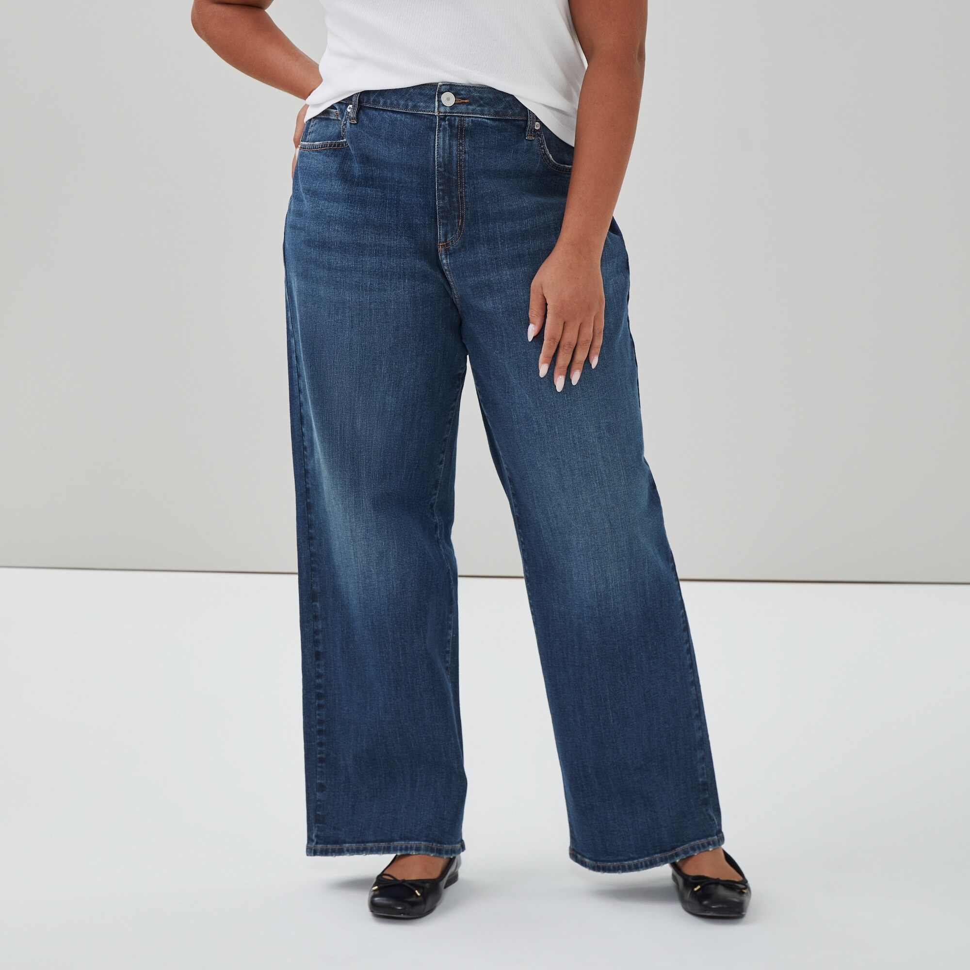 Women+ Wide Leg Dark Wash Jean