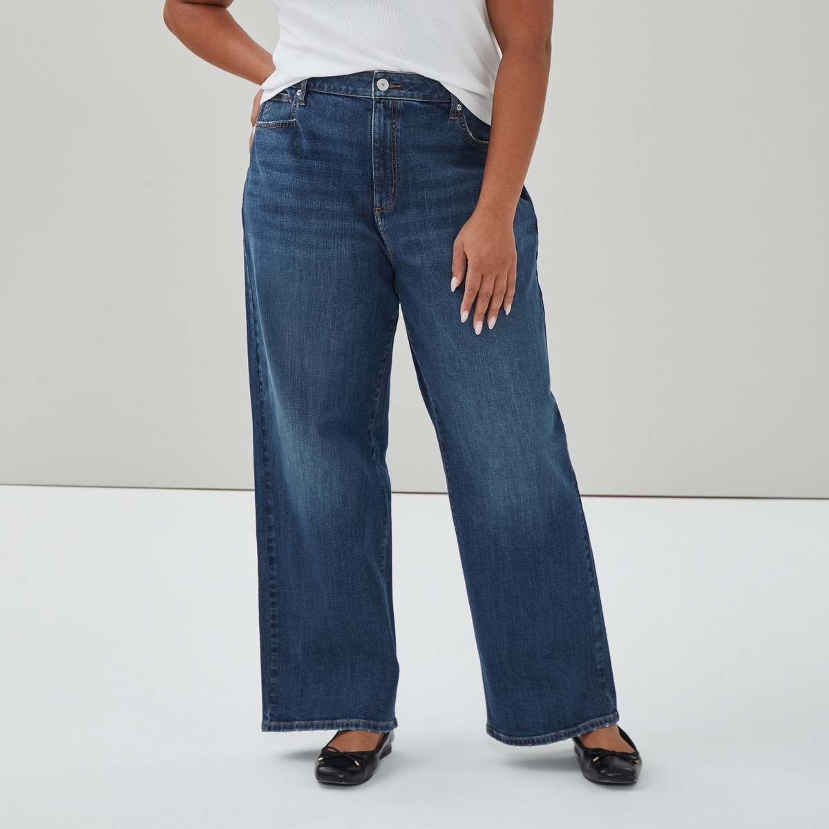 Women+ Wide Leg Dark Wash Jean - Dark Wash