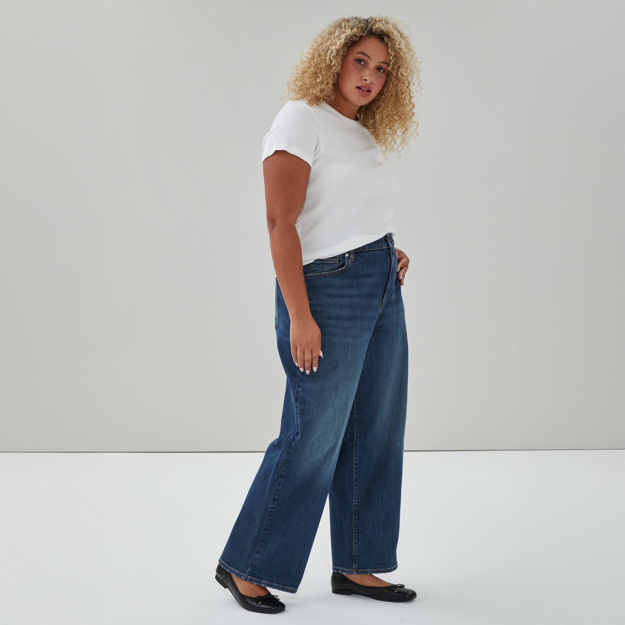 Women+ Wide Leg Dark Wash Jean