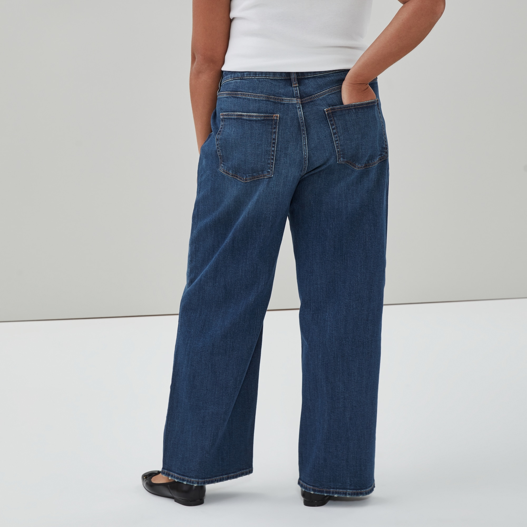 Women+ Wide Leg Dark Wash Jean