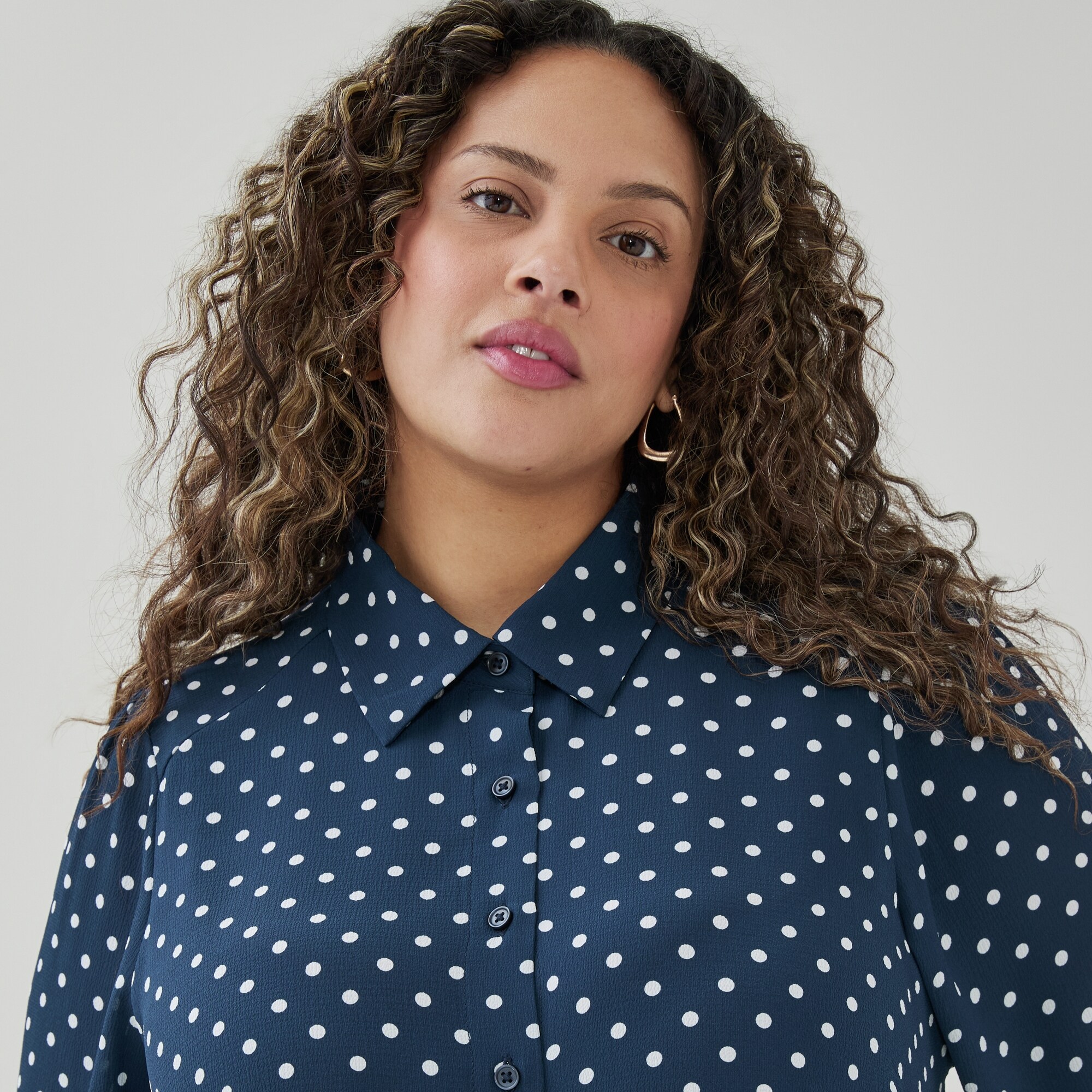 Women+ Crepe Printed Button-Up