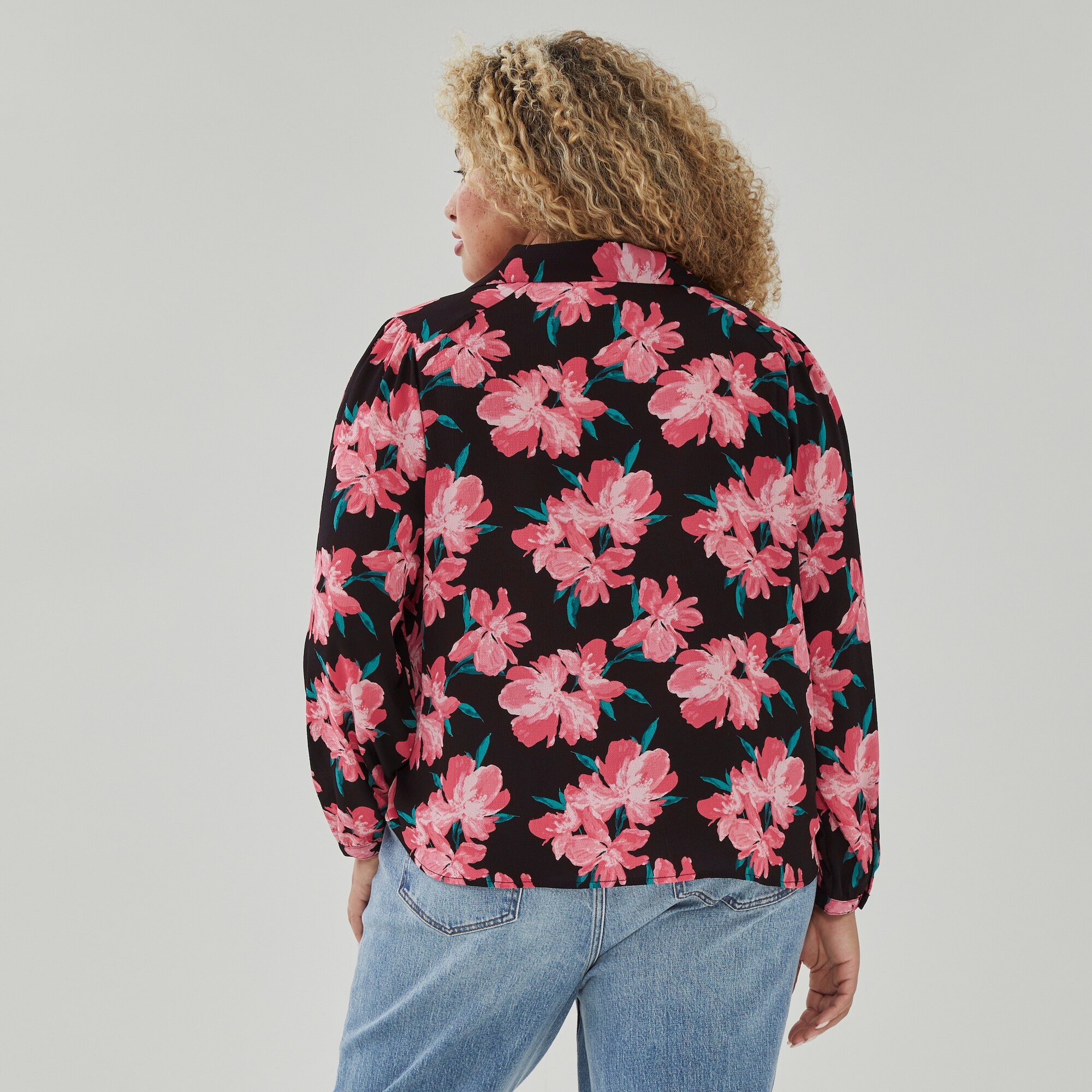 Haut boutonné imprimé en crêpe Femmes+